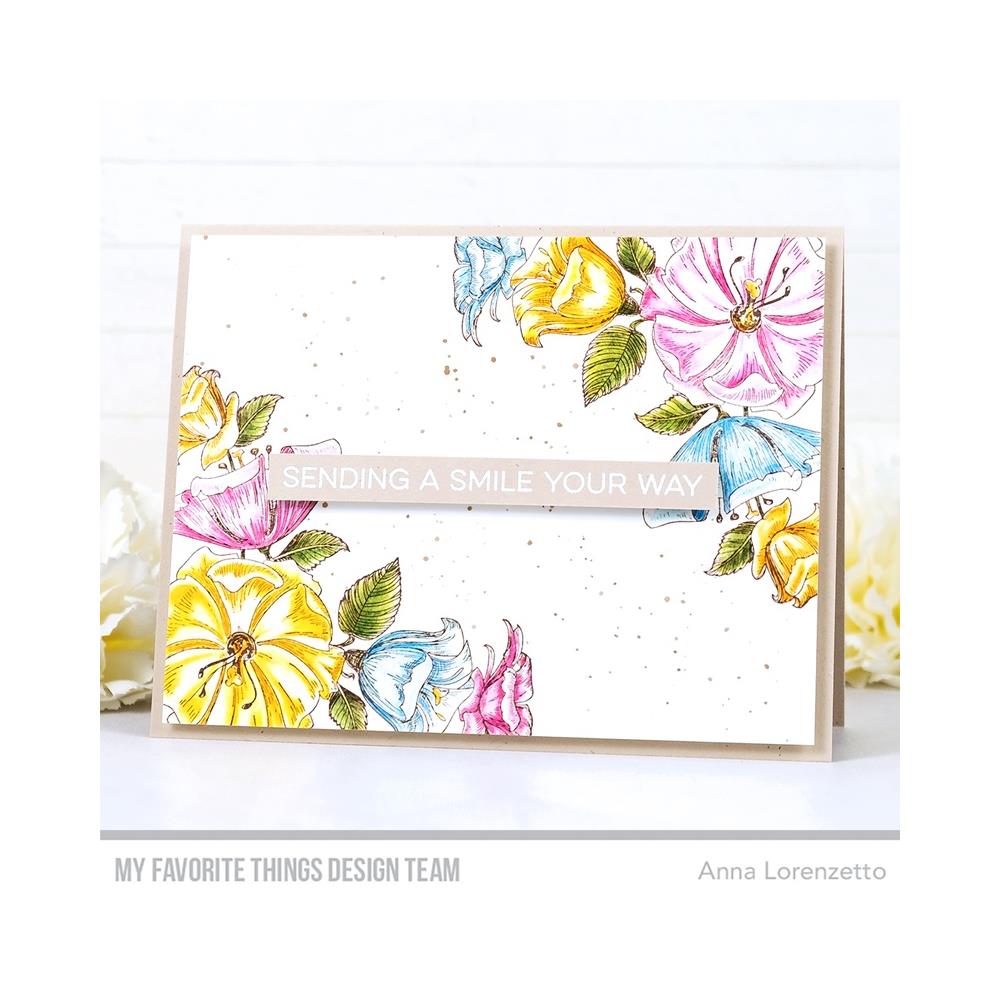 My Favorite Things Rubber Stamp - Corner Blossoms | Annie G Studio