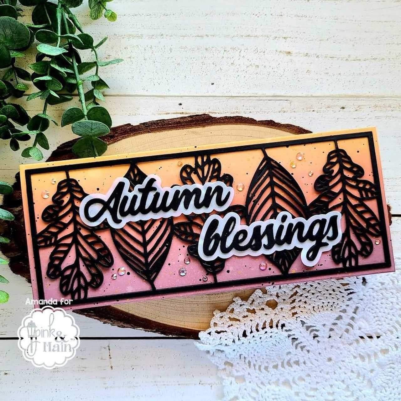 Pink Die Set Pink & Main - Slimline Die Set - Leafy | Annie G Studio
